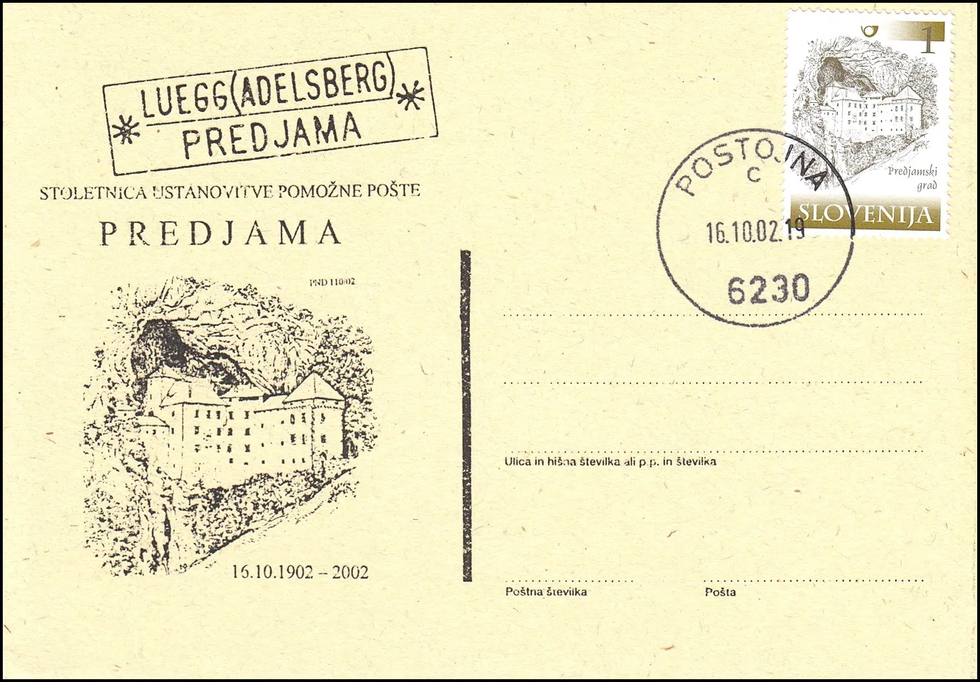 100 LET USTANOVITVE POMOŽNE POŠTE PREDJAMA